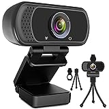 Webcam HD 1080p Web Camera, USB PC Computer Webcam with Microphone